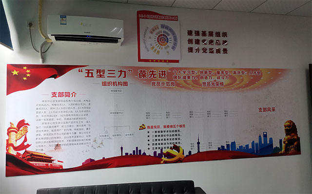 振华微电子党建文化墙-党支部组织结构